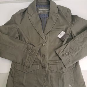 Eddie Bauer Women Blazer Jacket Size Petite 6 Legend Wash NWT "army green"